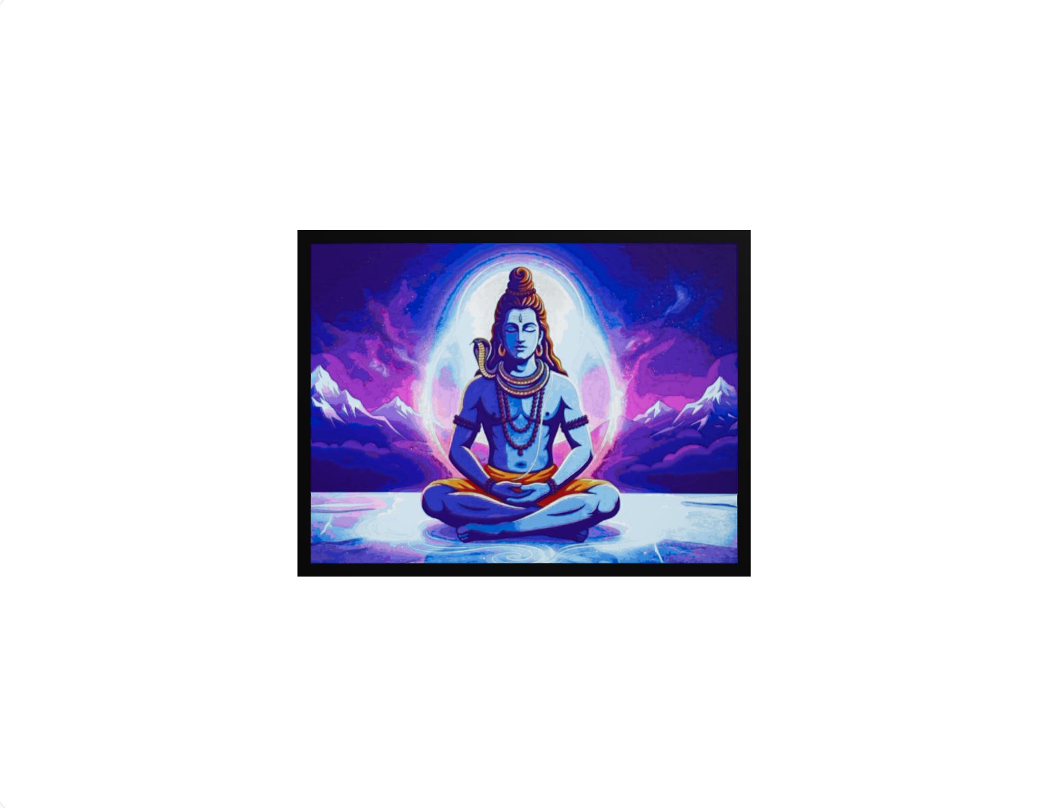 Lord Shiva serene artwork backlit LightBox panel by AnchorLabs
